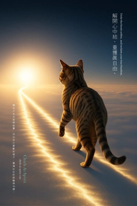 解開心中結，重獲真自由。 Untie the knots within, and reclaim your true freedom.